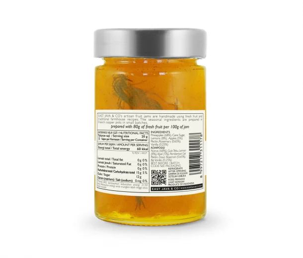 Pineapple Jam with Rosemary and Vanilla